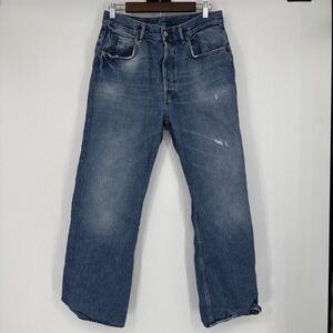 Acne Studios Vintage Blue 2021M Jeans Regular Fit Flare 32 Acid Wash Distressed